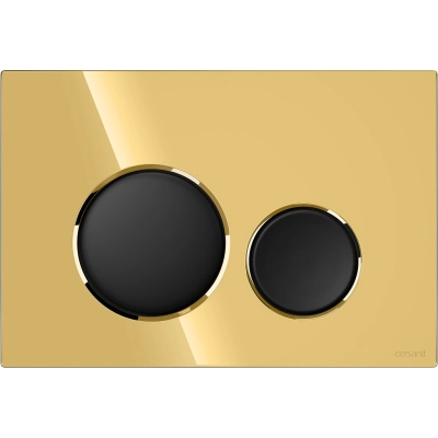 Кнопка змиву Cersanit LUNA золото глянцевий, кнопки чорний матовий