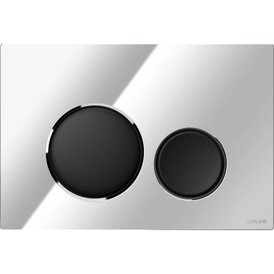 Кнопка змиву Cersanit LUNA хром глянувий, кнопки чорний матовий